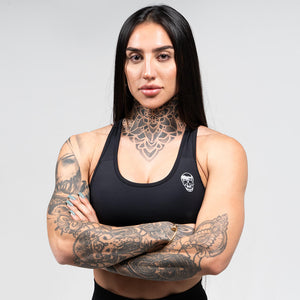 performance bra black close up
