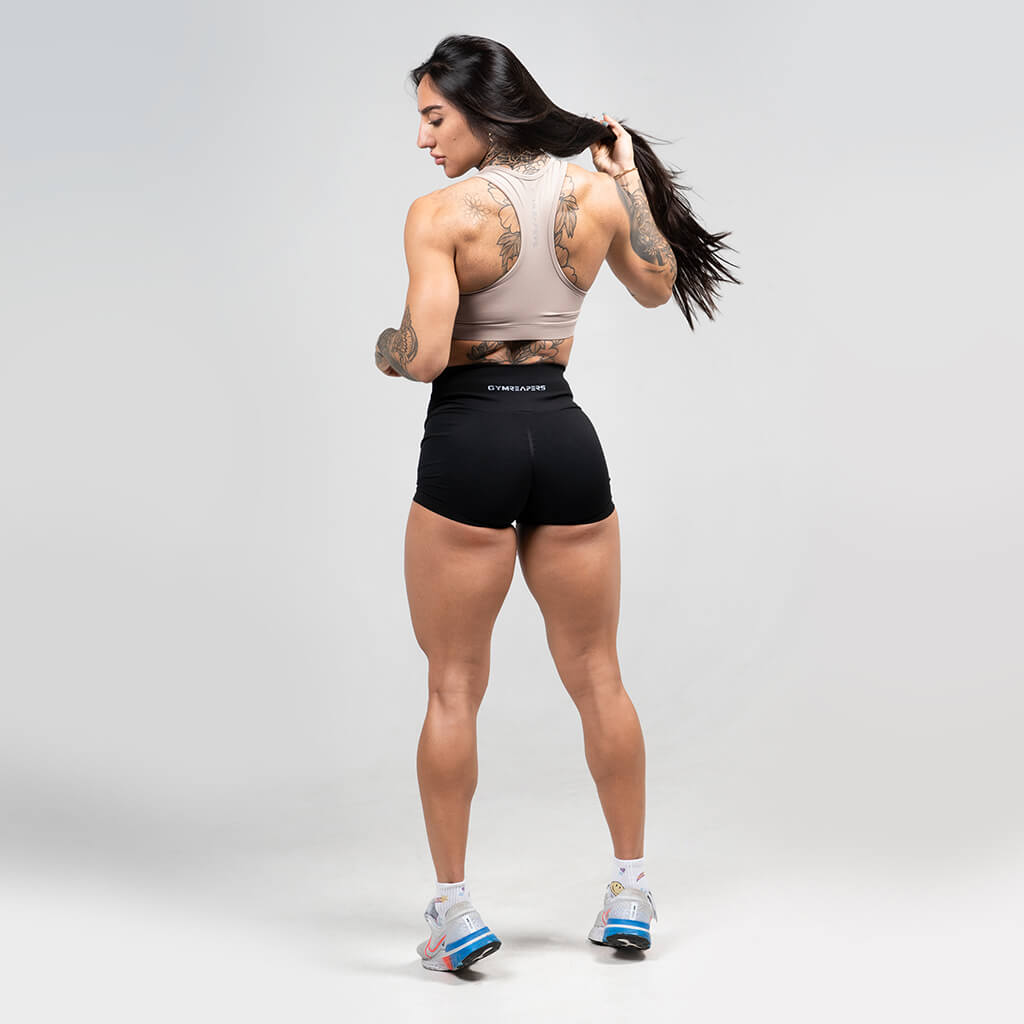 performance bra taupe side