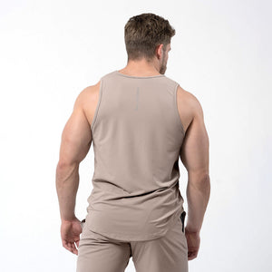 performance tank taupe back