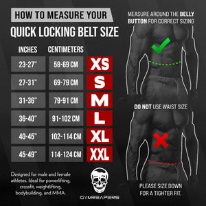 quick locking belt v5 size guide