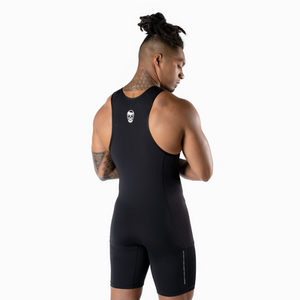 black weightlifting singlet