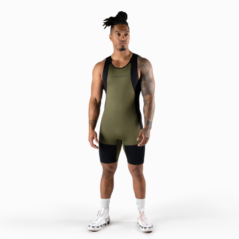 mens singlet green