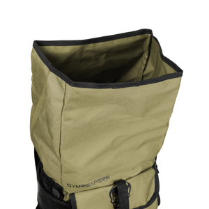 opening of gym bag in military green
