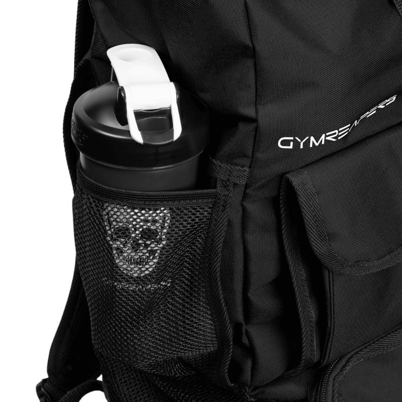 mesh side pocket gym bag in black