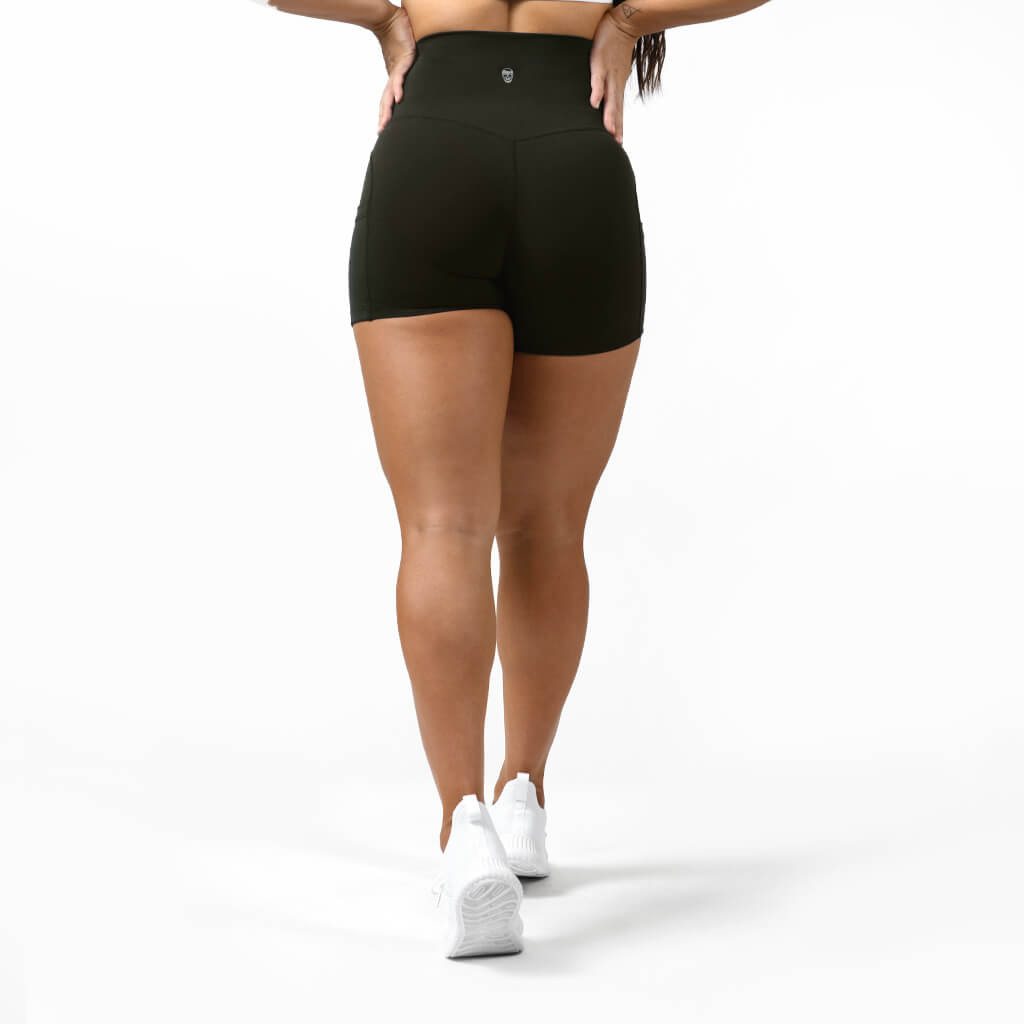 victory shorts green back
