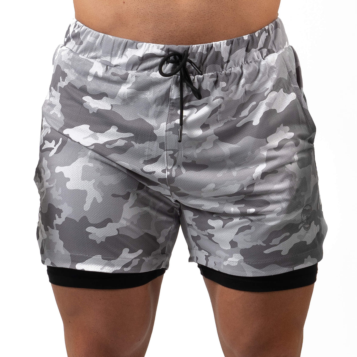 white camo mesh shorts